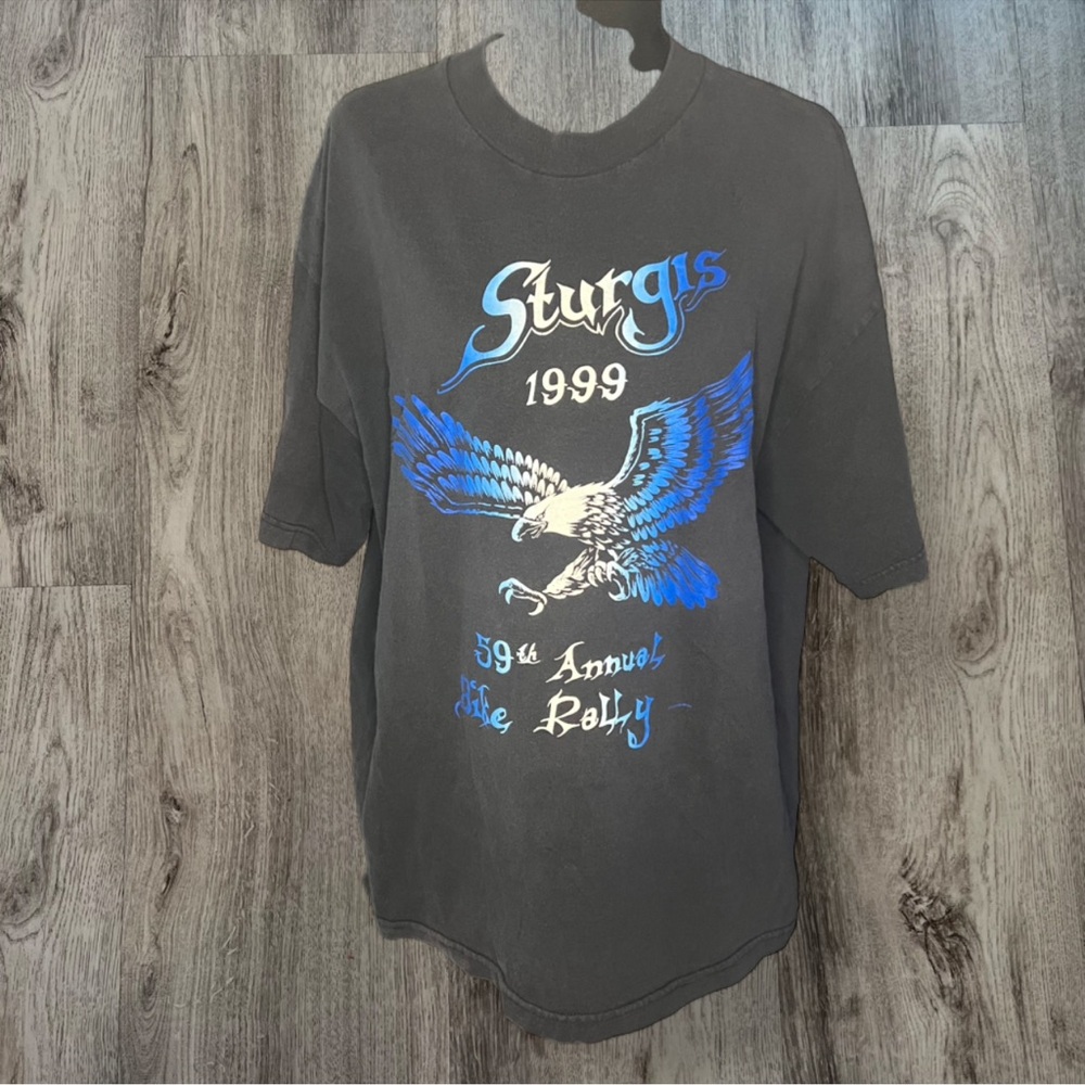 Vintage Sturgis 1999 Bike Rally Graphic T-Shirt Eagle Tee USA 🇺🇸